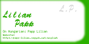 lilian papp business card